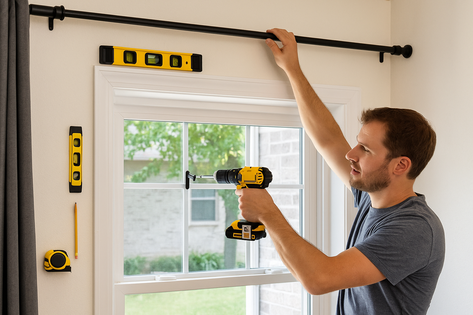 The Fast & Easy Way to Hang Curtain Rods Without Losing Your Mind